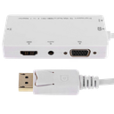 [DP3IN1-2025-BK] Convertidor DisplayPort Macho a VGA, HDMI, DVI Hembra — galería 1