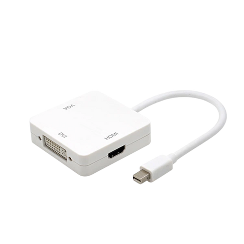[MDP3IN1-2025-WH] Convertidor Mini Displayport Macho a VGA, HDMI y DVI Hembra — galería 1