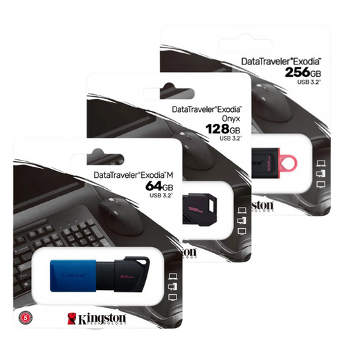 Memorias USB Kingston de 64GB, 128GB y 256GB