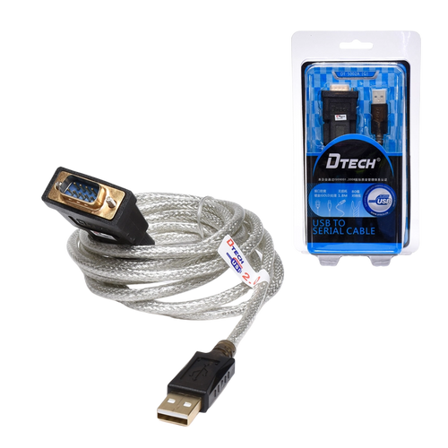 Cable USB a Serial DTECH 1.8m, modelo DT-5002A